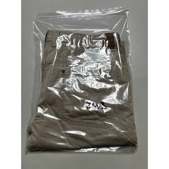 PrAna Pants Mens Sz 33x30 Tan Breathe Hiking Fishing Straight Cotton Canvas Y2K - Picture 12 of 12